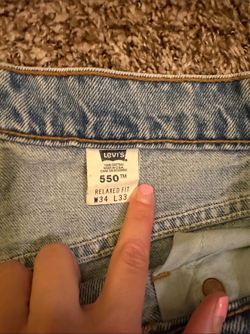 Levi’s Classic Light Blue Men’s Straight-Leg Jeans - W 34, L 33 - Picture 3 of 4